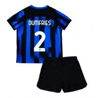 Inter Milan Denzel Dumfries #2 Replika babykläder Hemmaställ Barn 2023-24 Kortärmad (+ korta byxor)